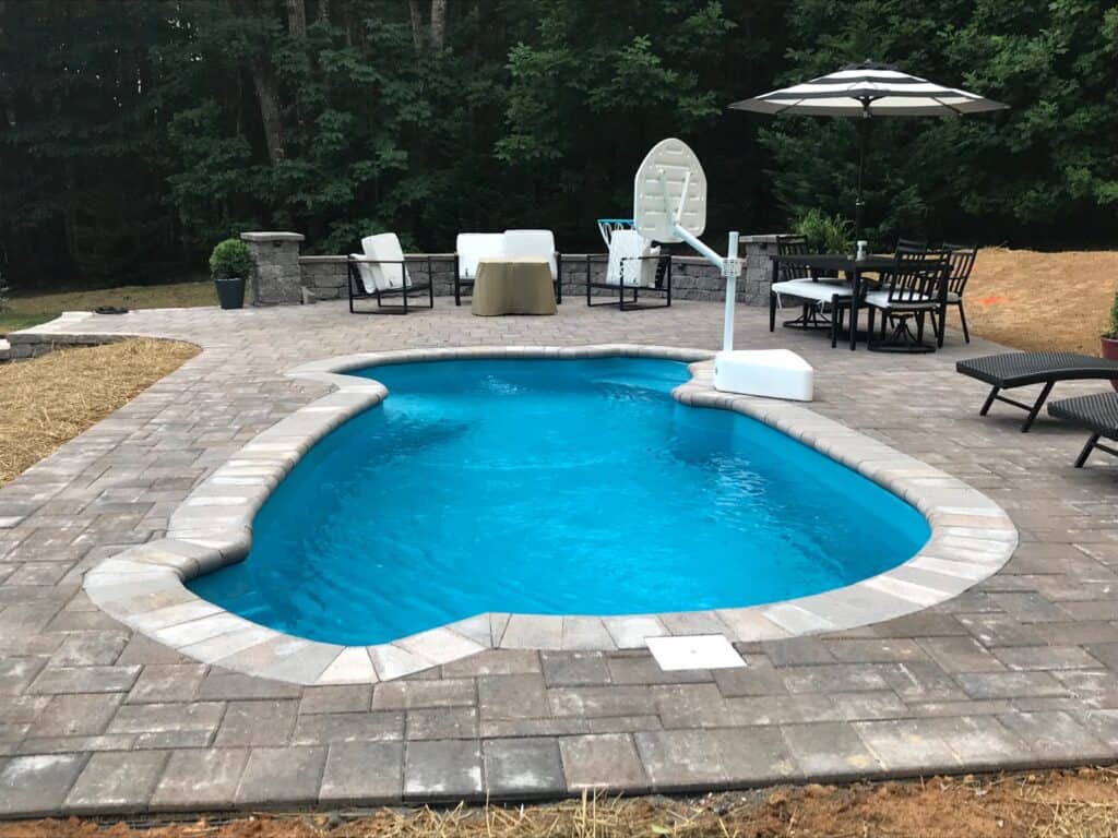 Small fiberglass pool from Pool Brokers USA