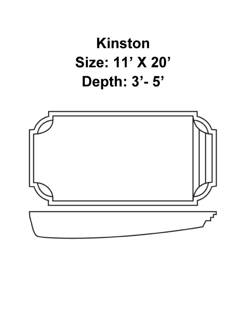 Kinston fiberglass pool model dimensions