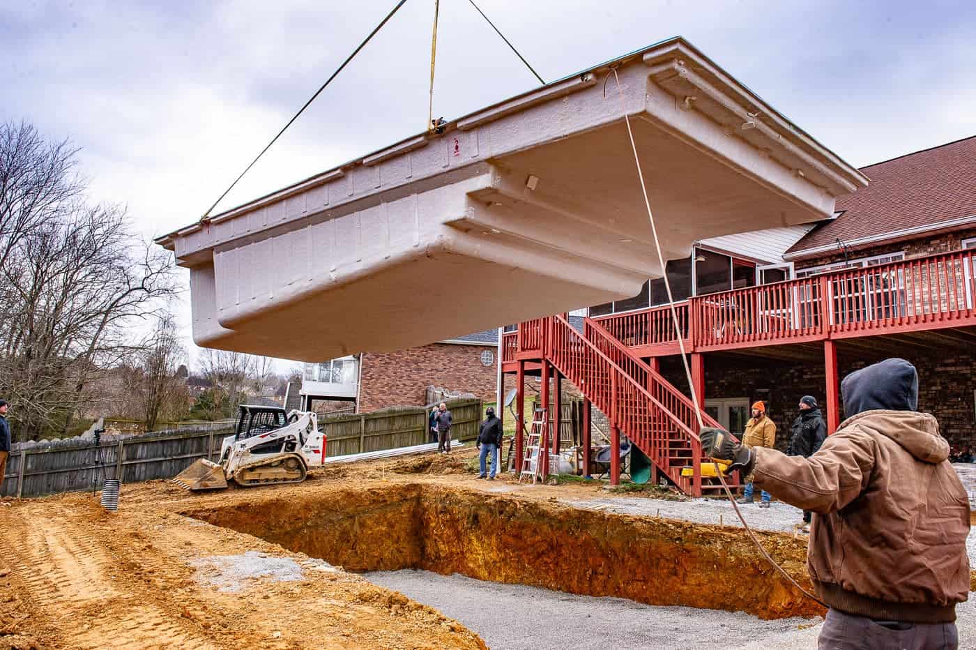 Fiberglass pool installation