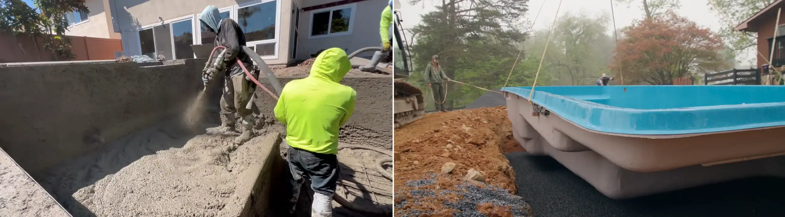 Featured image for “Fiberglass vs. Gunite Pools: How Construction Method Shapes Lifespan and Care”