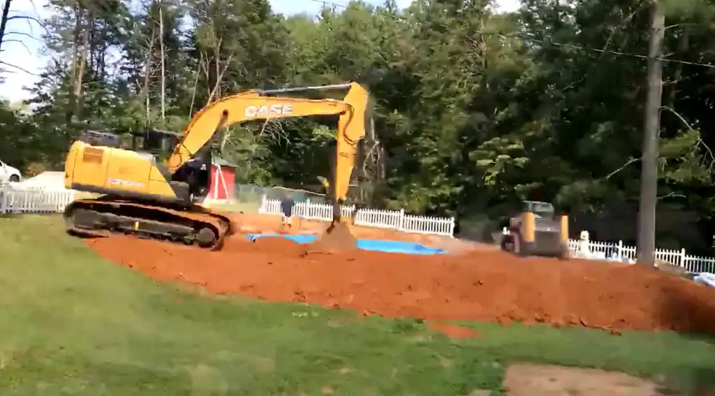 pool installation process – levelling