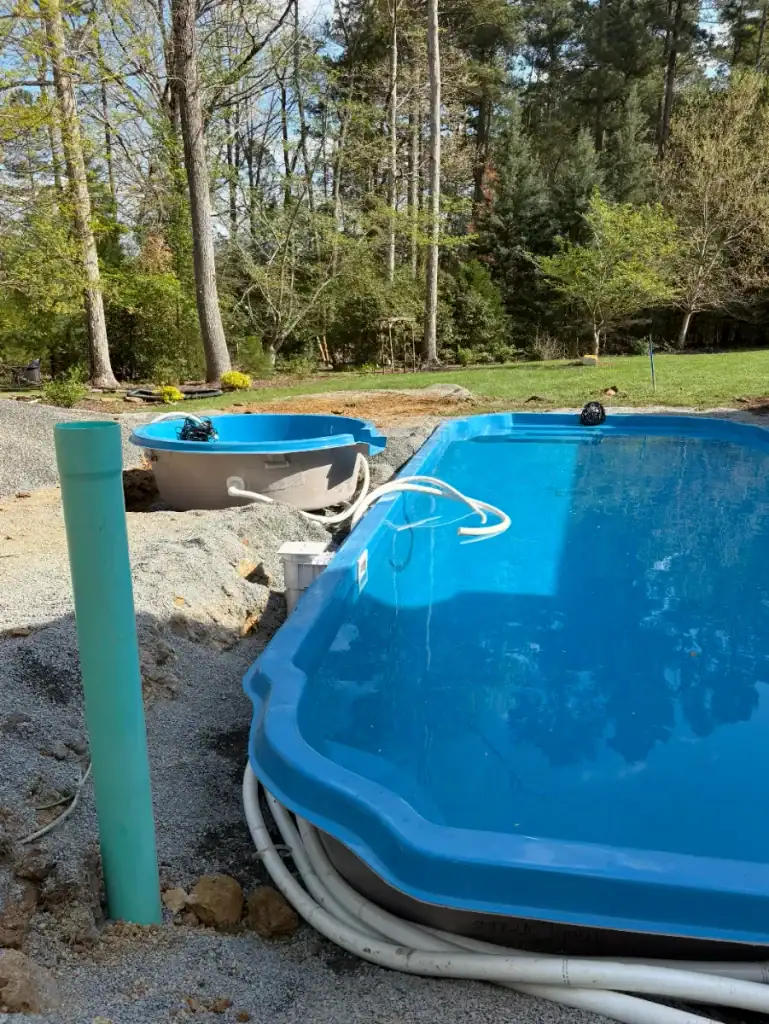 pool installation with spa at the same time