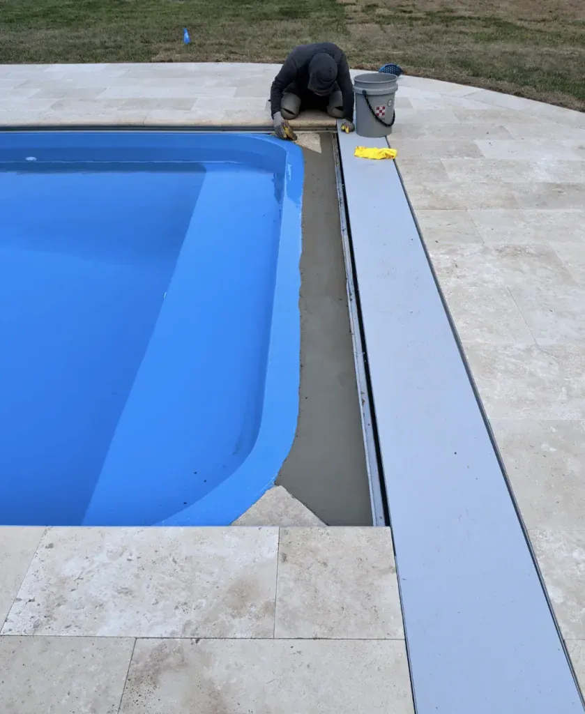 Pool installation with cover